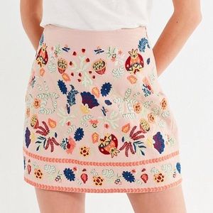 UO floral embroidered skirt